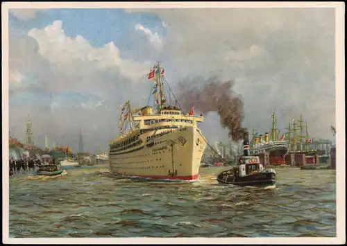 Hamburg KdF.-Schiff auf Urlaubsreise nach einem Gemälde von Prof. Hans Bohrdt 1940
