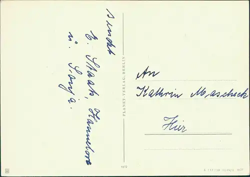 Glückwunsch Schulanfang & Einschulung (DDR) Mädchen mit Zuckertüte 1959