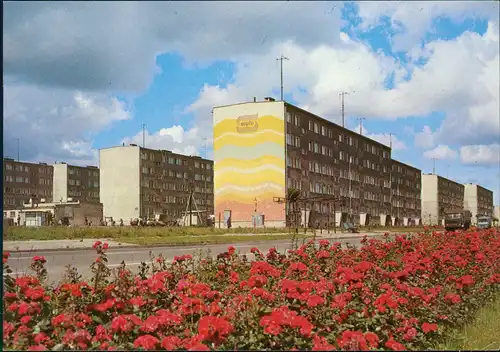 Stolp Słupsk Straßen Wohnblocks, Fragment dzielnicy mieszkaniowej Zatorze 1986