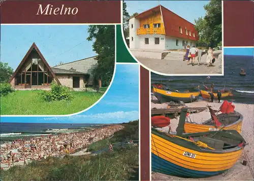Großmöllen Mielno Mehrbildkarte mit Ortsansichten und Strand 1980