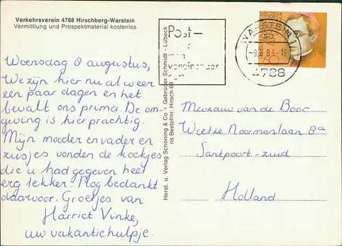 Hirschberg Sauerland-Warstein Sauerländer Hof Erholungsheim der BAG 1984