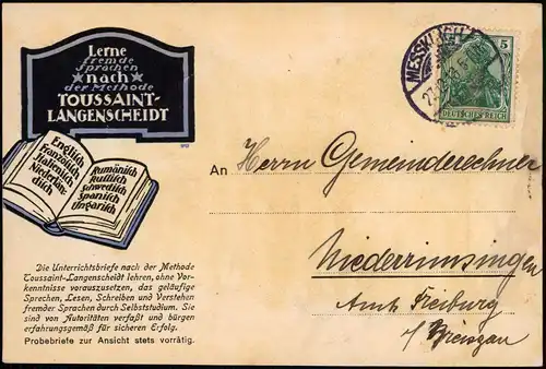 Ansichtskarte  Reklame & Werbung für LANGENSCHEIDT (Wörterbuch) 1913