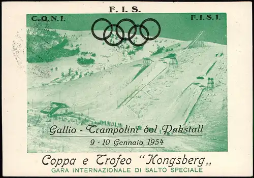 Cartoline Gallio C.O.N. I.Kongsberg F.I.S. Sprungsaachanze Wettbewerb 1954