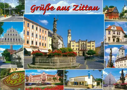 Ansichtskarte Zittau Stadtteilansichten Mehrbildkarte Gruss-Karte 2009