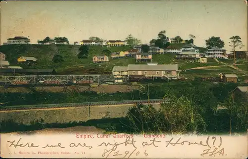 Postcard Panama-Stadt Panamá Empire, Canal Quarters Camacho. 1906