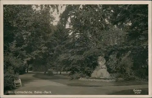 Ansichtskarte Lichterfelde-Berlin Bäke-Park - Gedenkstein 1939