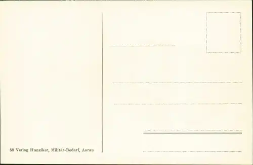 Künstlerkarte  Militär-Bedarf, Aarau rauchender Soldat Schweiz Helvetia 1964