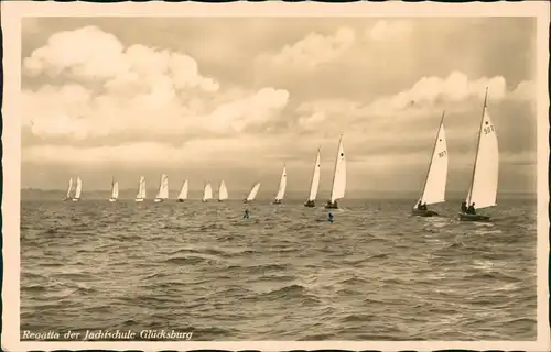 Ansichtskarte Glücksburg (Ostsee) Lyksborg Regatta der Jachtschule 1941