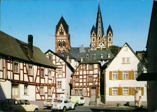 Limburg (Lahn) Romarkt und Dom, Autos u.a. Volkswagen VW Käfer 1977