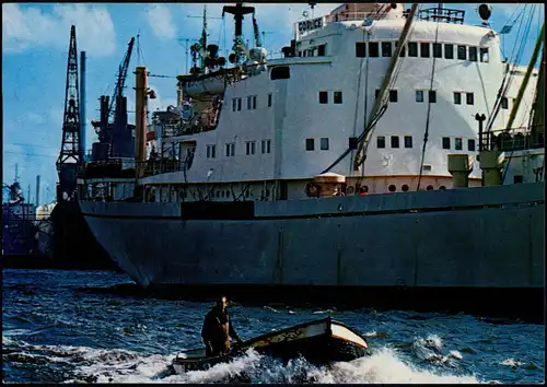 Ansichtskarte Altona-Hamburg Frachter Frachtschiff im Hafen 1970