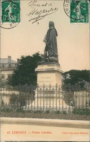CPA Limoges Ortsansicht, Denkmal, Statue Jourdan 1908