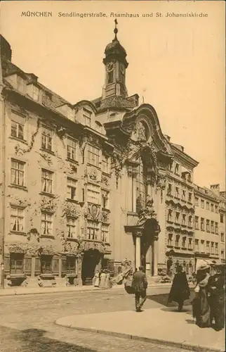 München Sendlingerstraße, Asamhaus und St. Johanniskirche 1911