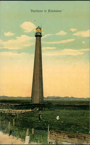 Postkaart .Niederlande Yuurtoren te Huisduinen 1910