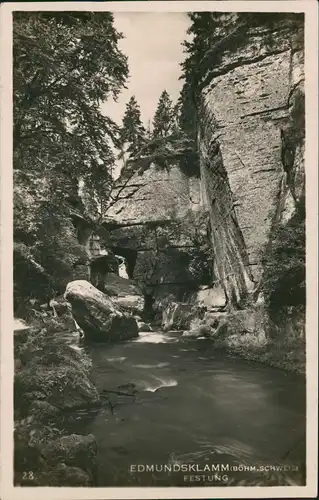 Postcard Jonsdorf (CZ) Janov EDMUNDSKLAMM (BÖHM. SCHWEIZ) FESTUNG 1940