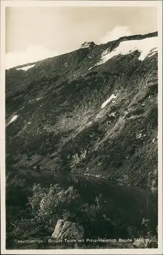 Krummhübel Karpacz Riesengebirge Großer Teich mit Prinz-Heinrich Baude 1939