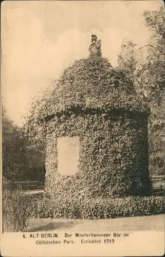 Berlin ALT-BERLIN Der Wusterhausener Bär im Cöllnischen Park 1910