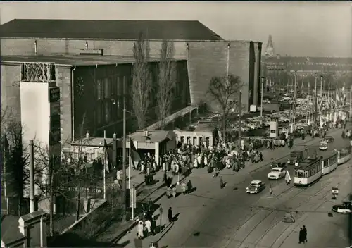 Ansichtskarte Leipzig Technische Messe Eingang DDR Karte 1959