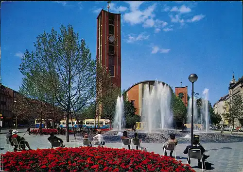 München Brunnen und Matthäuskirche am Sendlinger-Tor-Platz 1986