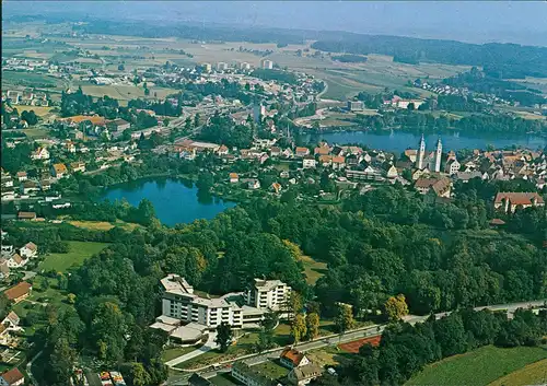 Ansichtskarte Bad Waldsee Luftaufnahme mit Schloßparkklinik Bad Waldsee 1980
