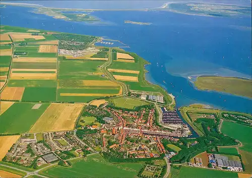 Postkaart Brouwershaven Luftaufnahme, Luchtopname 1990