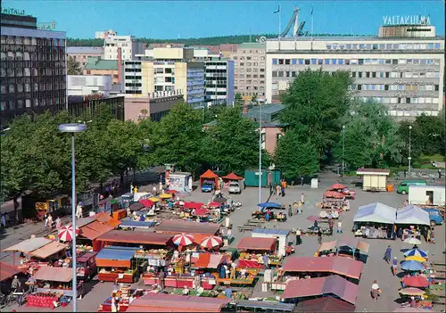 Postcard Lahti Kauppatori Salutorget Market Place Marktplaz 1980