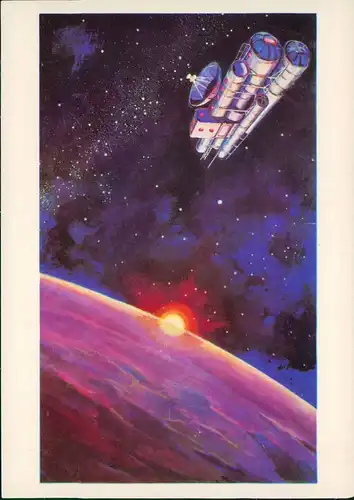 Flugwesen Raumfahrt Художник А. ЛЕОНОВ Большая орбитальная станция 1978