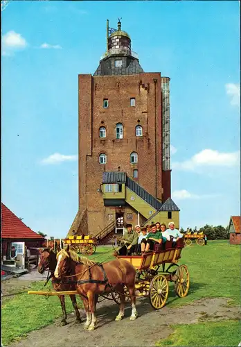 Insel Neuwerk-Hamburg Cuxhaven Neuwerk Leuchtturm und Wattwagen 1979
