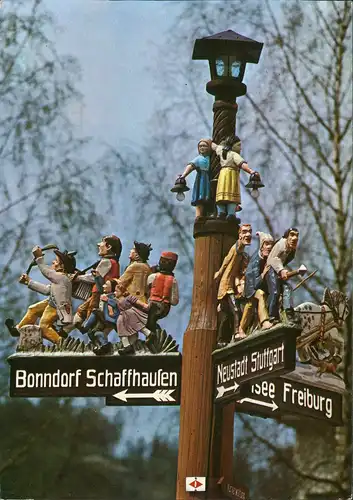 Ansichtskarte Lenzkirch Origineller Wegweiser 1981
