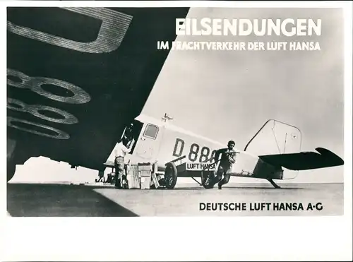 Pressefoto Flugzeug Airplane Avion Lufthansa Junkers W 33 1928/1980