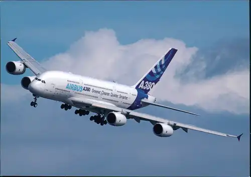 Ansichtskarte  Flugzeug Airplane Avion Airbus A380-800 F-WWOW 2008