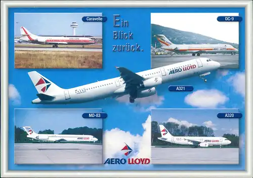 Ansichtskarte  Flugzeug Airplane Avion AERO LLOYD MD 83 Airbus Caravelle 1995