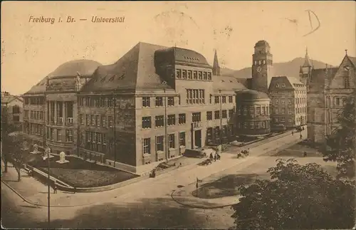 Ansichtskarte Freiburg im Breisgau Universität Strassen Ansicht 1927