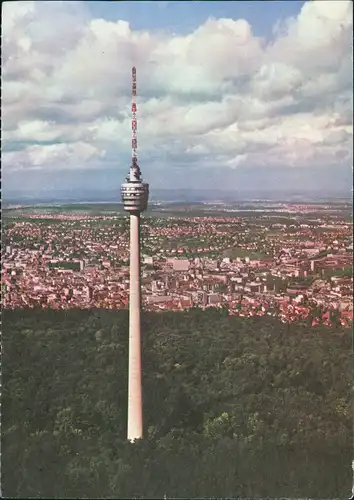 Ansichtskarte Stuttgart Fernsehturm, Stadt-Panorama 1968