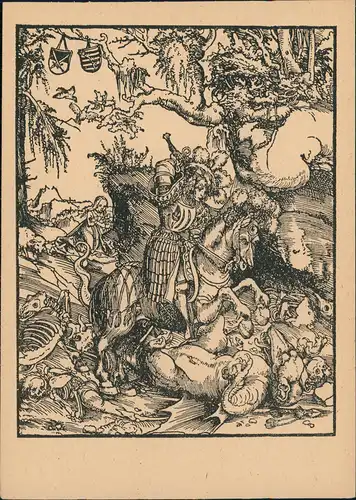 Künstlerkarte Gemälde Kunstwerke Georg Drachen tötend Lukas Cranach d. A. 1932