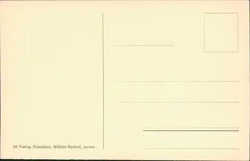 Künstlerkarte - Militär Soldat Hunziker, Militär-Bedarf, AarauSchwiez 1964