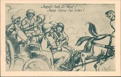 Ansichtskarte  Wagen Militär E. HUNZIKER, AARAU Künstlerkarte Militär 1962