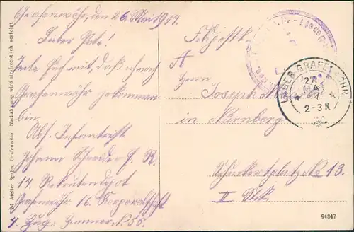 Ansichtskarte Grafenwöhr Luftbild Truppenübungsplatz 1917  gel. als Feldpost