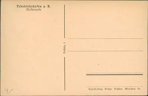 Ansichtskarte Friedrichshafen Hafenmole 1926