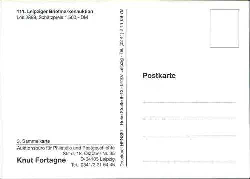 Ansichtskarte Leipzig 111. Leipziger Briefmarkenauktion 2009