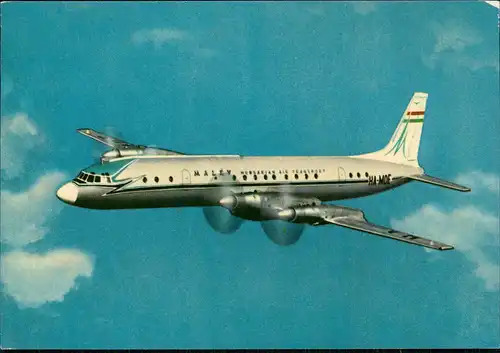 Malév IL-18 típusú turbó- légcsavaros repülőgépe Flugzeug Airplane Avion 1973