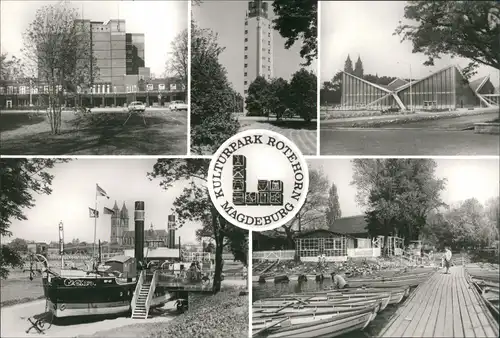 Werder-Magdeburg Kulturpark Rotehornpark: Hyparschale, Gaststättenschiff 1970