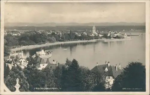 Ansichtskarte Friedrichshafen Stadt, Hafen - Gebirge 1925