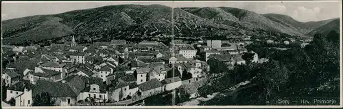 Postcard Zeng Segna Senj 2-teilige Klappkarte - Kroatien Hrvatska 1944