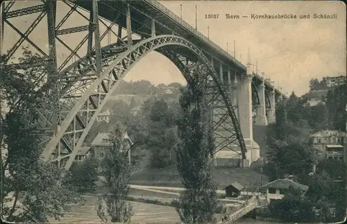 Ansichtskarte Bern (Schweiz) Berne Kornhausbrücke und Schänzli 1910/0000