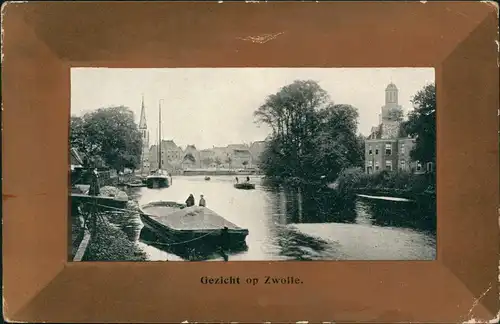 Postkaart Zwolle Zwolle Gezicht 1912 Passepartout  gel. Stempel Zwolle