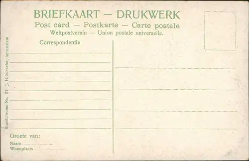 Postkaart Dordrecht Groote Kerk. Bomkade 1909