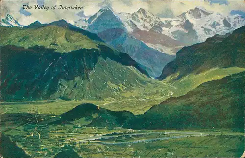 Ansichtskarte Interlaken Stimmungsbild - The Valley 1912