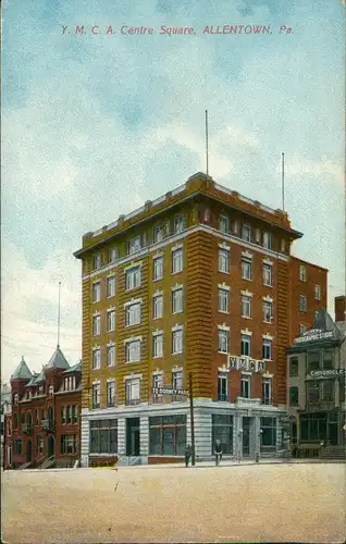 Postcard Allentown Pennsylvania Y. M. C. A. Centre Square - USA 1911