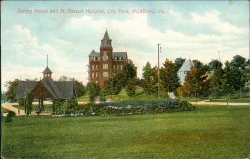 Reading Pennsylvania Spring House and St. Joseph Hospital, City Park 1911