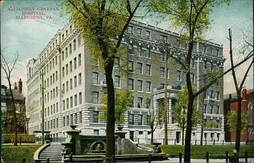 Postcard Allegheny Pennsylvania General Hospital 1911